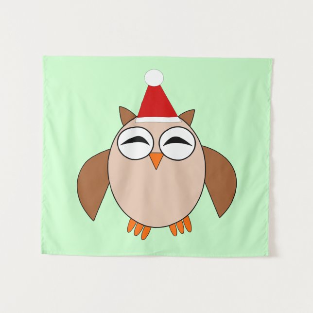Tenture Chouette de Noël (Devant (Horizontal))