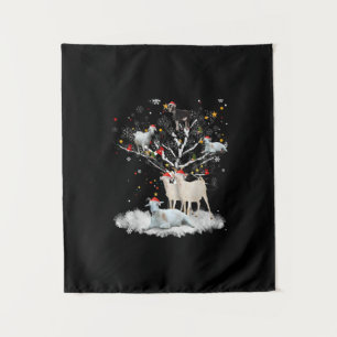 Tenture Christmas Goat On Tree Funny Santa Goat Lover Gift