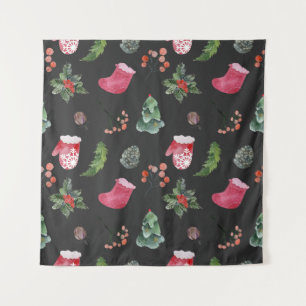 Tenture Christmas Reindeer : Aquarelle Motif sans couture