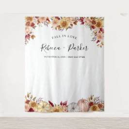 Tenture Chute en amour fleurs citrouilles Backdrop Cabine