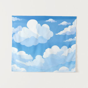 Tenture Ciel Plein de Nuages   Peinture de Ciel Bleu à l'A