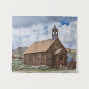 Tenture Cieux nuageux d'église de ville fantôme de Bodie