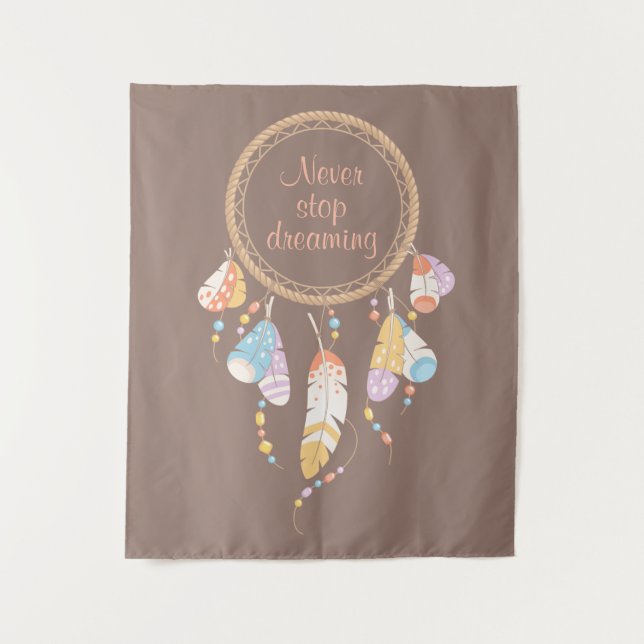 Tenture Citation de la tribu Dreamcatcher Boho Brown (Devant)