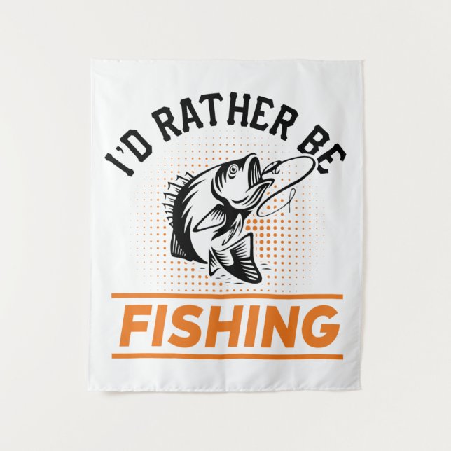 Tenture Citation de pêche Je préfère être Pêche Hommes Fem (Devant)