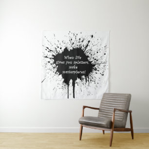 Tenture citations inspirantes vie splatter peinture créati