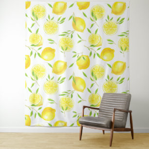 Tenture Citrons et feuilles