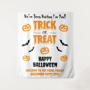 Tenture Citrouille Bat Trick ou Treat Light Welcome
