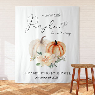 Tenture Citrouille Floral Baby shower photo fond