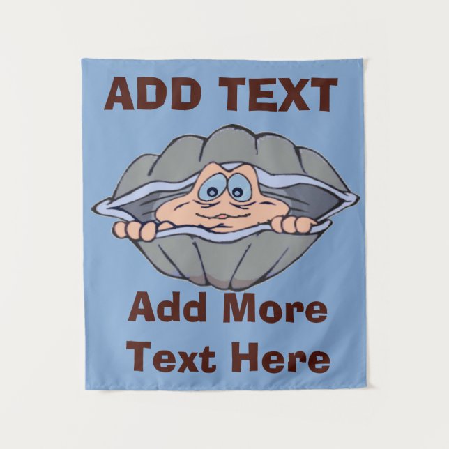 Tenture Clam, Barre d'huîtres, ajouter du texte, Tapisseri (Devant)