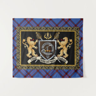 Tenture Clan Elliot Badge & Devise avec Lions
