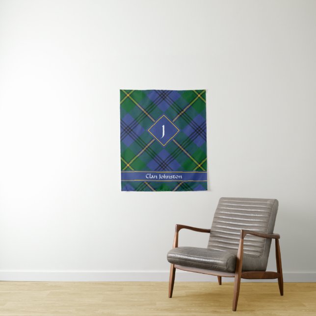 Tenture Clan Johnston Tartan Alternative (En situation)