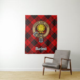Tenture Clan MacLeod de Raasay Crest sur Tartan