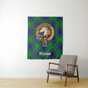 Tenture Clan Oliphant Crest sur Tartan