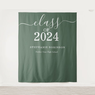 Tenture Classe de 2024 Sage Green Graduation Backdrop Prop