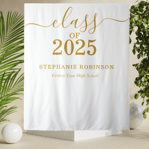Tenture Classe de 2025 Gold Script Graduation Backdrop Pro