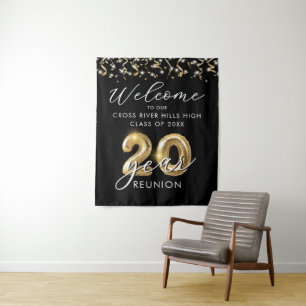 Tenture Classe de 20 ans Réunion Bienvenue Black Gold Ball