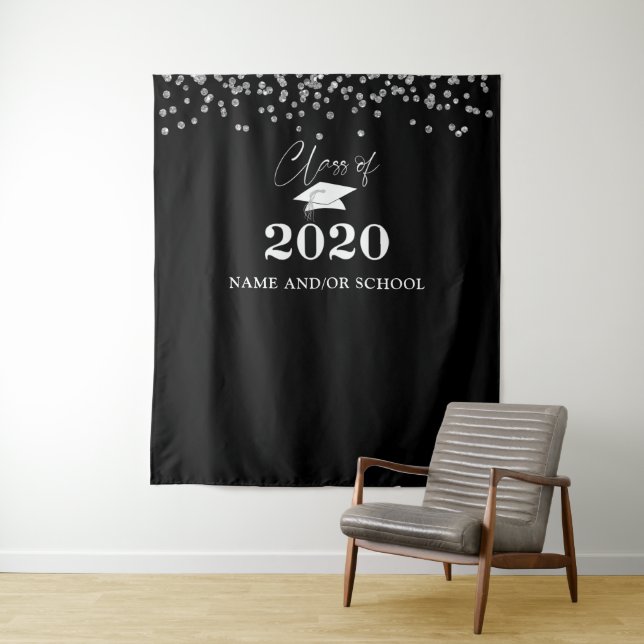 Tenture CLASSE D'Études De 2020 Confetti Photo Contexte (En situation)