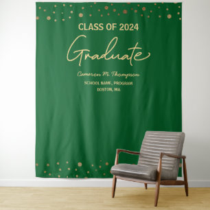 Tenture Classe Gold verte 2024 - Classement sur toile de f