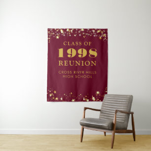 Tenture Classe Reunion Maroon Gold Photo Boot Arrière