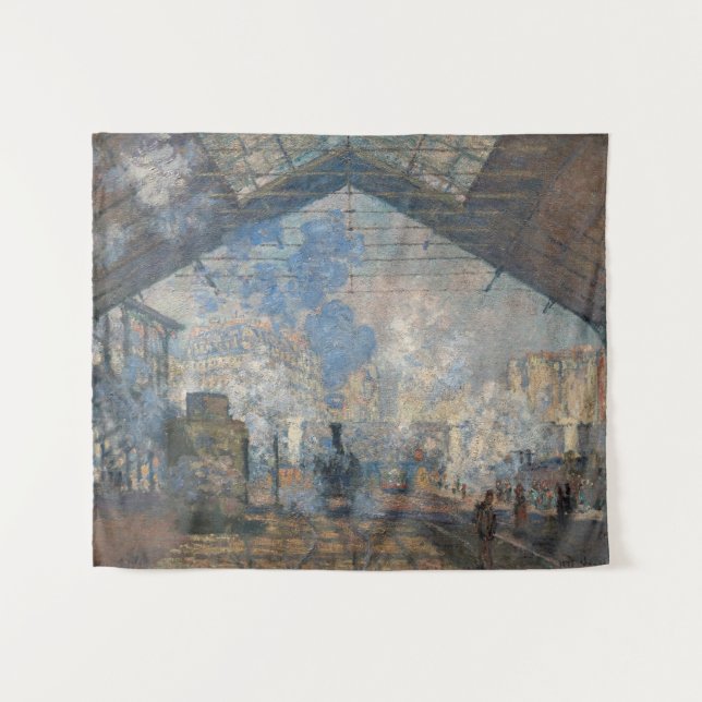 Tenture Claude Monet - Gare Saint-Lazare Vue extérieure (Devant (Horizontal))