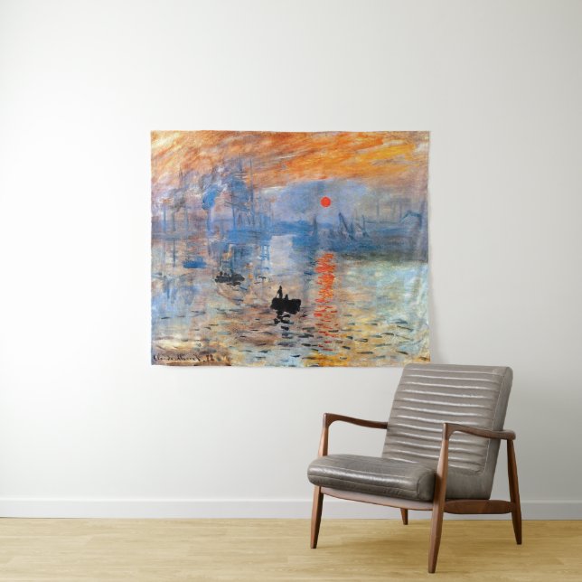 Tenture Claude Monet Impression Sunrise Poster Canvas Prin (En situation (horizontale))