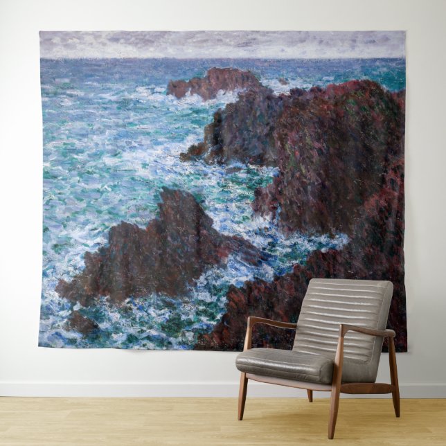 Tenture Claude Monet - Les Rochers à Belle-Ile, Côte sauva (En situation (horizontale))
