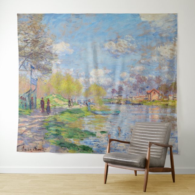 Tenture Claude Monet - Printemps de la Seine (En situation (horizontale))