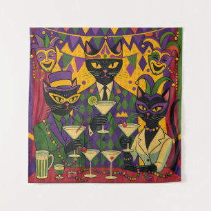 Tenture Club de Martini du Chat Noir Rétro Futuriste Mardi