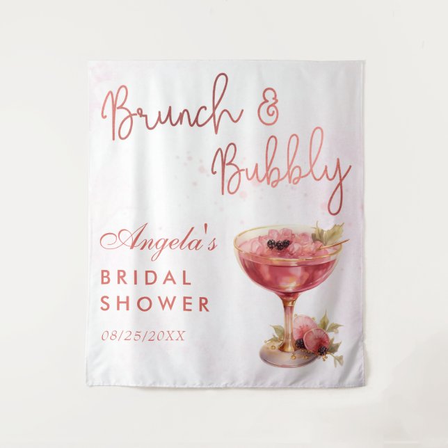 Tenture Cocktails Brunch & Bubbly Fête des mariées (Devant)