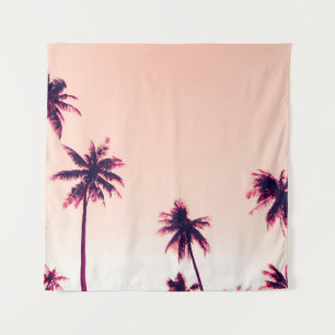 Tenture Cocotiers de palmiers tropicaux au coucher du sole