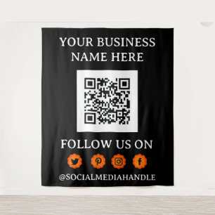 Tenture CODE QR & MÉDIAS SOCIAUX Promotion d'événement com