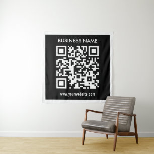 Tenture Code QR modifiable (généré instantanément) Noir