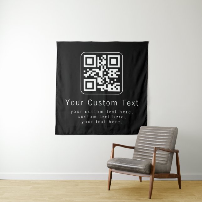 Tenture Code QR personnalisable & modèle de texte modifiab (En situation)