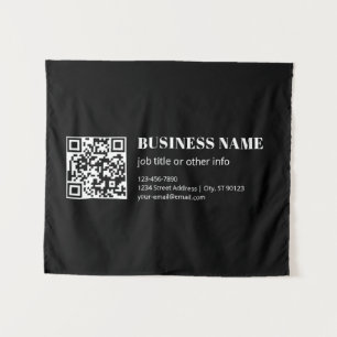 Tenture Code QR personnalisé & Texte rétro-moderne modifia