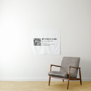 Tenture Code QR personnalisé & Texte rétro-moderne modifia