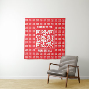 Tenture Code QR promotionnel (modifiable) avec Motif Logo