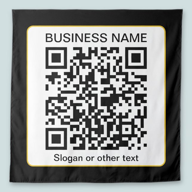 Tenture Code QR scannable modifiable + Nom de votre entrep (Créateur téléchargé)