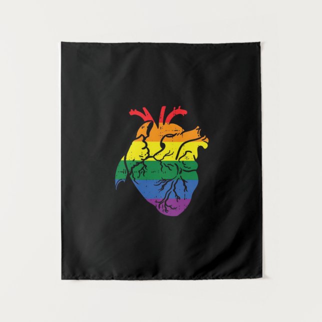 Tenture Coeur anatomique LGBT_ (Devant)