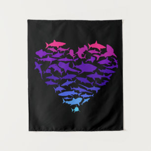 Tenture Coeur des requins Amateur de requins Vie marine co