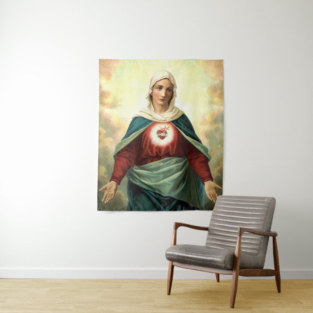 Tenture Cœur Immaculé Vierge Marie (En situation)