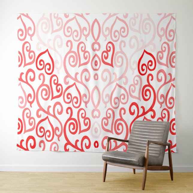 Tenture Coeur Ombre rouge et rose (En situation (horizontale))