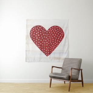 Tenture Coeur rustique de Valentine de point de polka