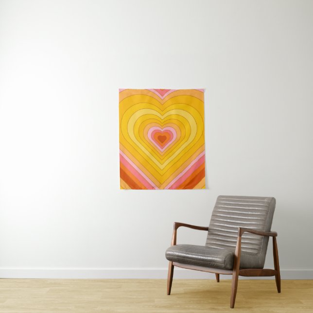 Tenture Coeur super à couche rétro (En situation)