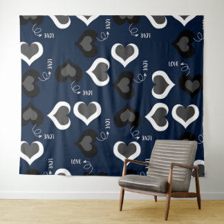 Tenture Coeurs bleus Design motif