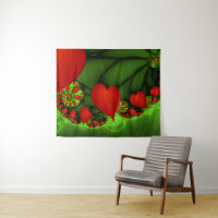 Coeurs rouges Lime vert Moderne Art Abstrait fract