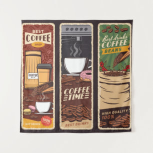 Tenture Coffee shop vintage vintage banners, cafeteria an
