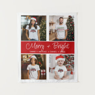 Tenture Collage de photos de famille Merry And Bright pour