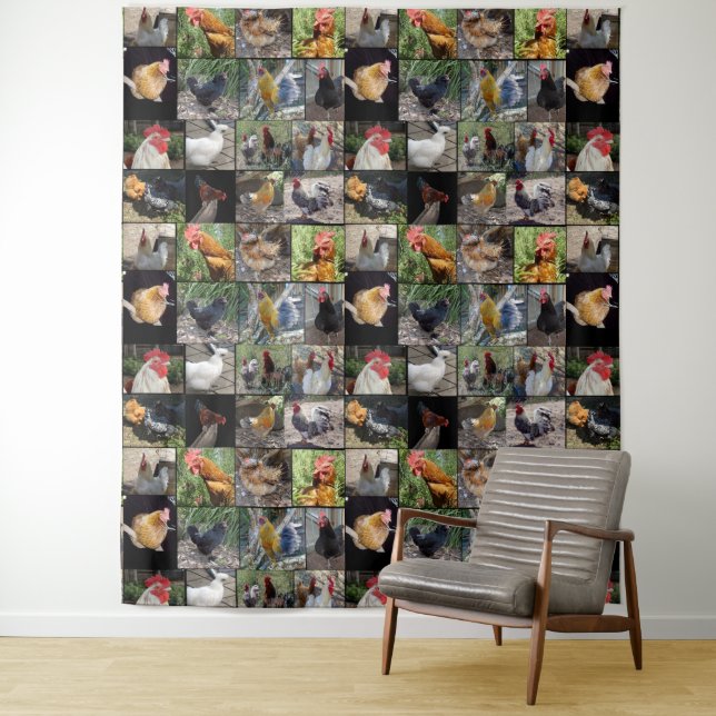Tenture Collage de photos de poulet, (En situation)