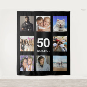 Tenture Collage de photos personnalisées pour fête d'anniv