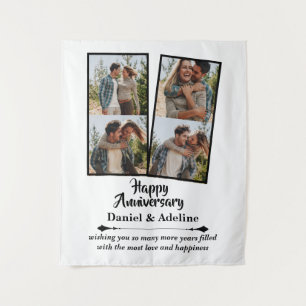 Tenture Collage photo pour couple de la 4ème anniversaire 